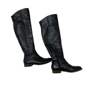 Franco Sarto Black L-Hydie Leather Tall Riding Boots